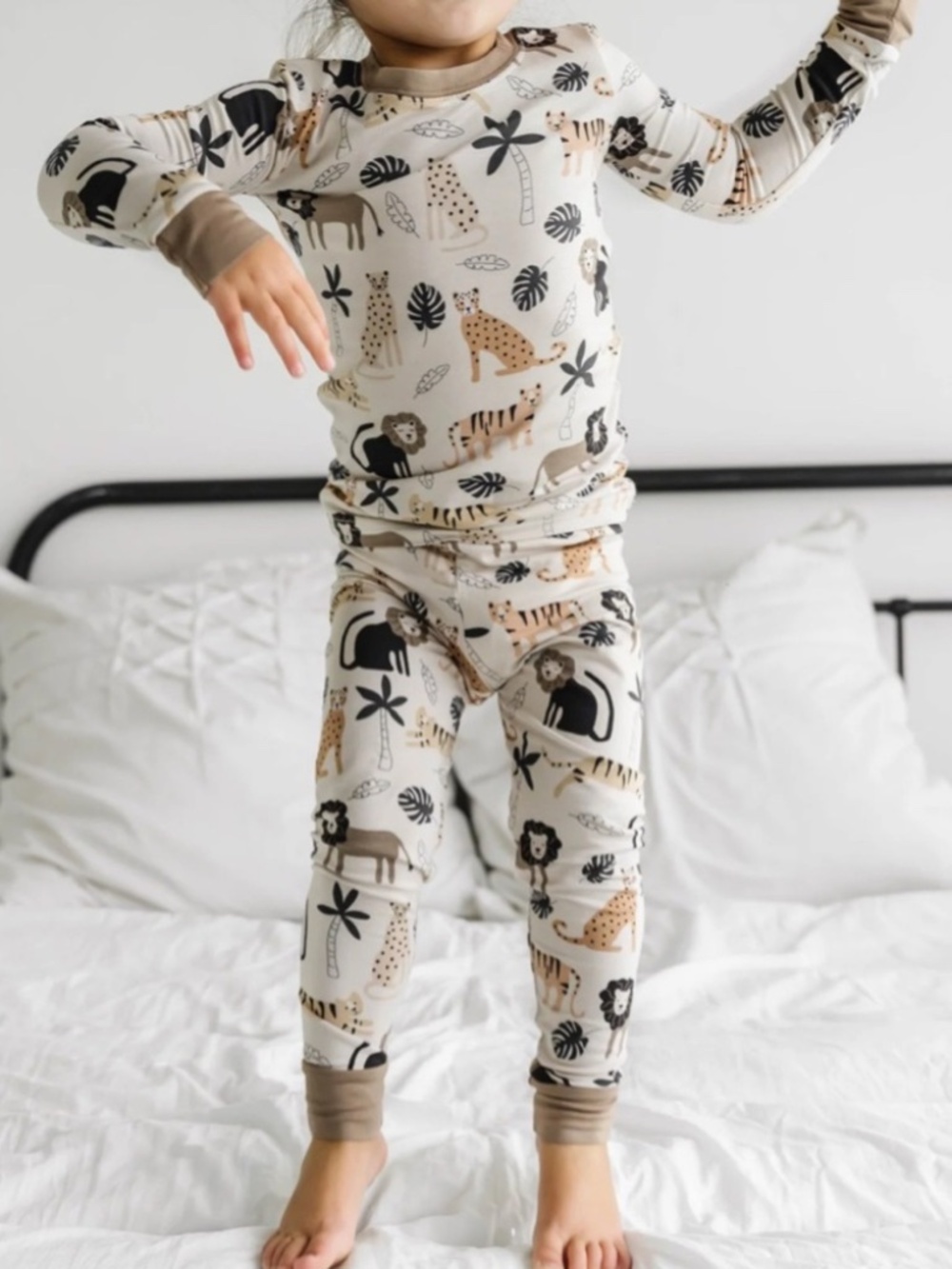 Little Sleepies Two-Piece Pajama Set / Big Cat Print